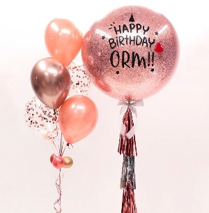 Bóng Jumbo Rose Gold + 1 Chùm Bóng 
