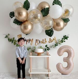 Set Bóng Trang Trí Sinh Nhật Hàn Quốc Đơn Giản Xinh Xắn