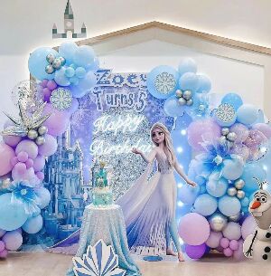 Set Trang Trí Sinh Nhật Chủ Đề Elsa Luxury
