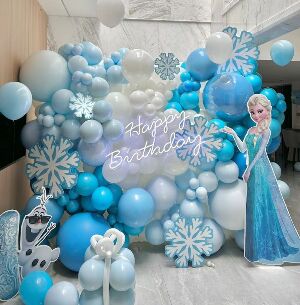 Trang Trí Sinh Nhật Backdrop Bóng Elsa
