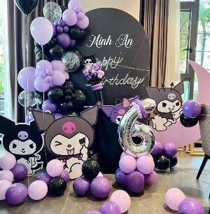 Trang Trí Sinh Nhật Kuromi 1 Backdrop