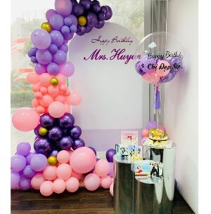 Combo Trang Trí Tone Tím Hồng Mộng Mơ