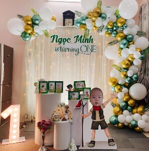 Set Trang Trí Sinh Nhật Tone Xanh Cho Bé