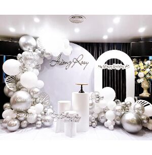 Set Trang Trí Sinh Nhật Cao Cấp Tone Trắng