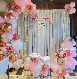 Combo Trang Trí Sinh Nhật Màu Hồng