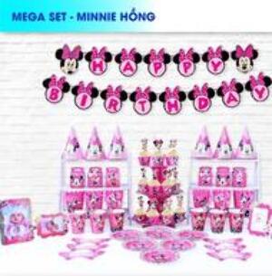 Set Bàn Tiệc Chủ Đề Mickey Hồng