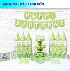 Set Bàn Tiệc Chủ Đề Màu Xanh Lá