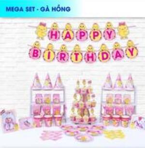 Set Bàn Tiệc Chủ Đề Gà Hồng