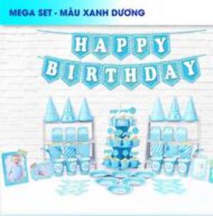 Set Bàn Tiệc Chủ Đề Màu Xanh 