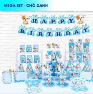 Set Bàn Tiệc Chủ Đề Chó Xanh
